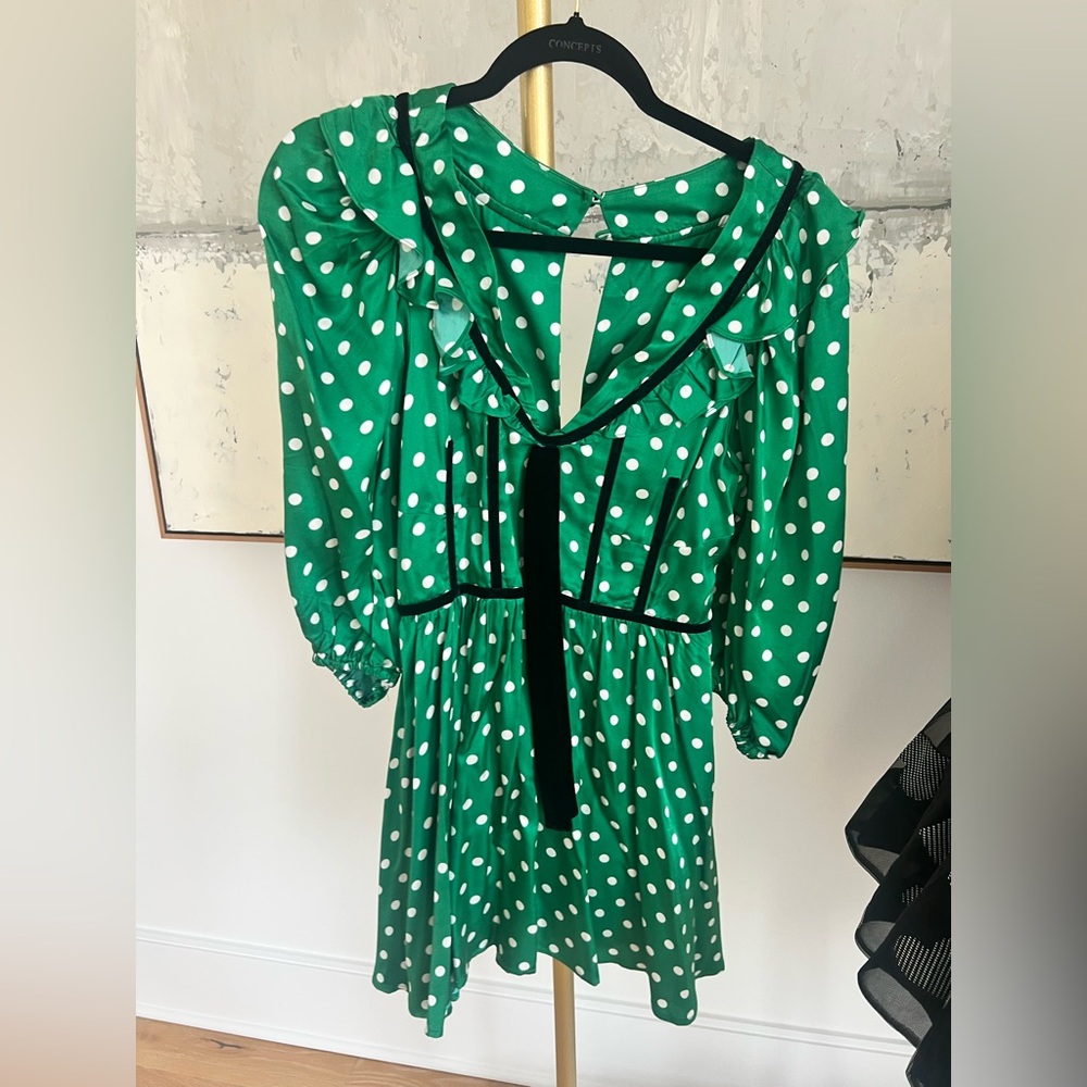 For Love And Lemons Green Holiday Mini Dress, Size S